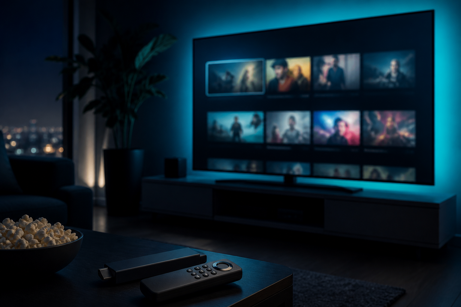 VPN on Amazon Fire TV Stick living room streaming setup